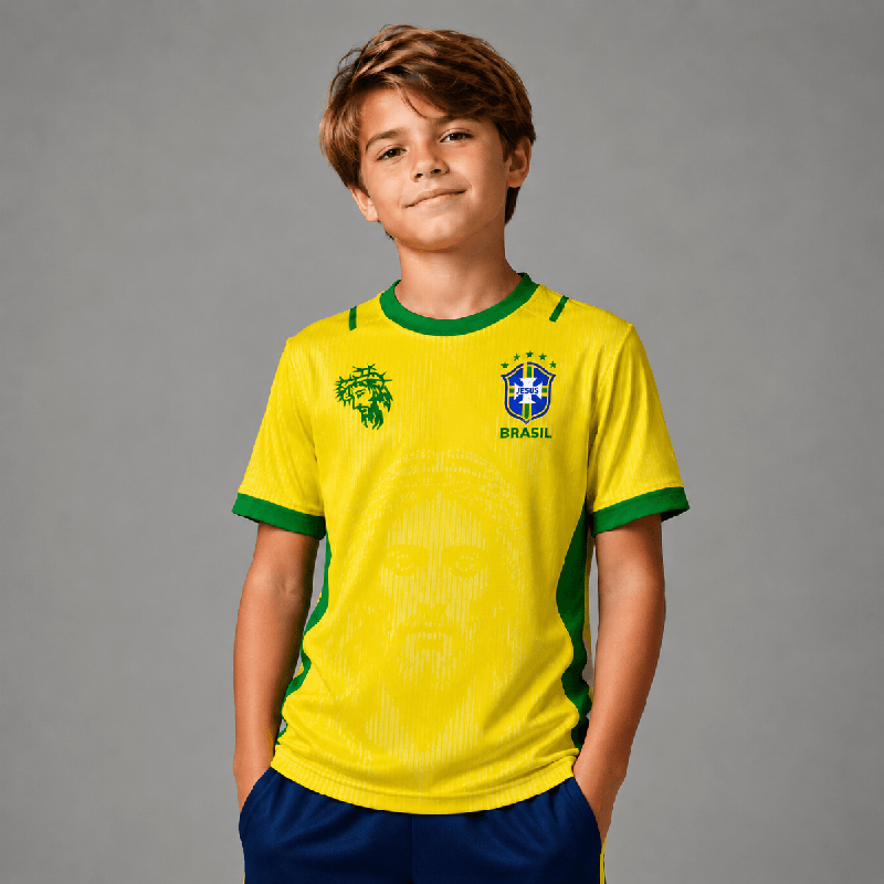 Camiseta Brasil Amarela Infantil