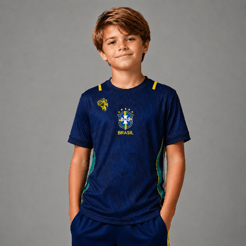 Camiseta Brasil Azul Infantil